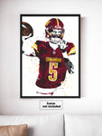 Jayden Daniels Washington Commanders Football Art Poster