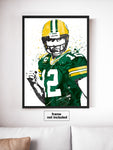 Aaron Rodgers Green Bay Packers Football Art Poster