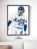 Francisco Lindor New York Mets Baseball Art Poster