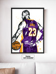 Lebron James Los Angeles Lakers Basketball Art Poster