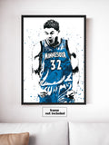 Karl-Anthony Towns Minnesota Timberwolves Basketball Art Poster