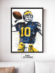 Tom Brady Michigan Wolverines NCAA College Art Poster