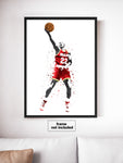 Clyde Drexler Houston Rockets Record Basketball Art Poster