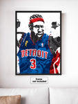 Ben Wallace Detroit Pistons Basketball Art Poster