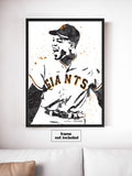 Willie Mays San Francisco Giants Baseball Art Poster