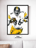 Jerome Bettis Pittsburgh Steelers Football Art Poster