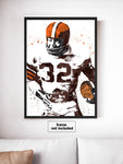 Jim Brown Cleveland Browns Football Art Poster