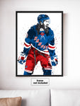 Mika Zibanejad New York Rangers Hockey Art Poster