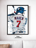 Joe Mauer Minnesota Twins Baseball Art Poster