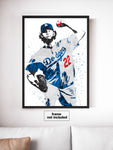 Clayton Kershaw Los Angeles Dodgers Baseball Art Poster