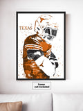 Texas Longhorns NCAA College Art Poster