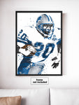 Barry Sanders Detroit Lions Football Art Poster