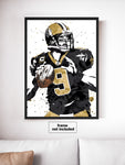 Drew Brees New Orleans Saints Football Art Poster