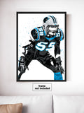 Luke Kuechly Carolina Panthers Football Art Poster