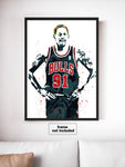 Dennis Rodman Chicago Bulls Basketball Art Poster