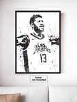 Paul George Los Angeles Clippers Basketball Art Poster