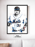 Mike Piazza New York Mets Baseball Art Poster