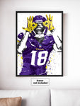 Justin Jefferson Minnesota Vikings Football Art Poster