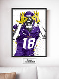 Justin Jefferson Minnesota Vikings Football Art Poster