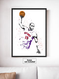 Vince Carter Toronto Raptors Basketball Art Poster