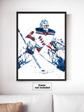 Henrik Lundqvist New York Rangers Hockey Art Poster