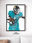 Travis Etienne Jacksonville Jaguars Football Art Poster