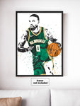 Damian Lillard Milwaukee Bucks Basketball Art Poster