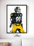 TJ Watt Pittsburgh Steelers Football Art Poster