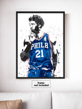 Joel Embiid Philadelphia 76ers Basketball Art Poster