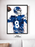 Daniel Jones New York Giants Football Art Poster