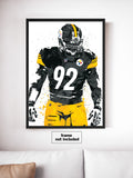 James Harrison Pittsburgh Steelers Football Art Poster