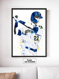 Christian Yelich Milwaukee Brewers Baseball Art Poster