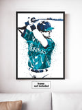 Edgar Martinez Seattle Mariners Baseball Art Poster