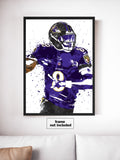 Lamar Jackson Baltimore Ravens Football Art Poster