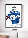 Peyton Manning Indianapolis Colts Football Art Poster