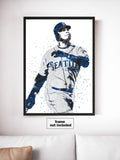 Ken Griffey Jr Seattle Mariners Baseball Art Poster