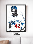 Jackie Robinson Los Angeles Dodgers Baseball Art Poster