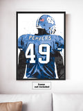 Julius Peppers Jersey North Carolina NCAA College Art Poster