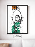 Larry Bird Boston Celtics Basketball Art Poster