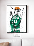 Jayson Tatum Boston Celtics Basketball Art Poster