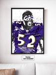 Ray Lewis Baltimore Ravens Football Art Poster