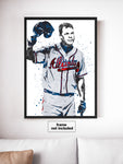 Chipper Jones Atlanta Braves Baseball Art Poster