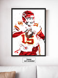 Patrick Mahomes White Jersey Kansas City Chiefs Football Art Poster