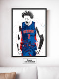 Cade Cunningham Detroit Pistons Basketball Art Poster