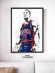 Isiah Thomas Detroit Pistons Basketball Art Poster