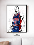 Isiah Thomas Detroit Pistons Basketball Art Poster