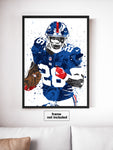 Saquon Barkley New York Giants Football Art Poster