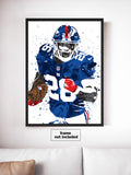 Saquon Barkley New York Giants Football Art Poster