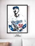 Mookie Betts Los Angeles Dodgers Baseball Art Poster