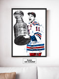 Mark Messier New York Rangers Hockey Art Poster